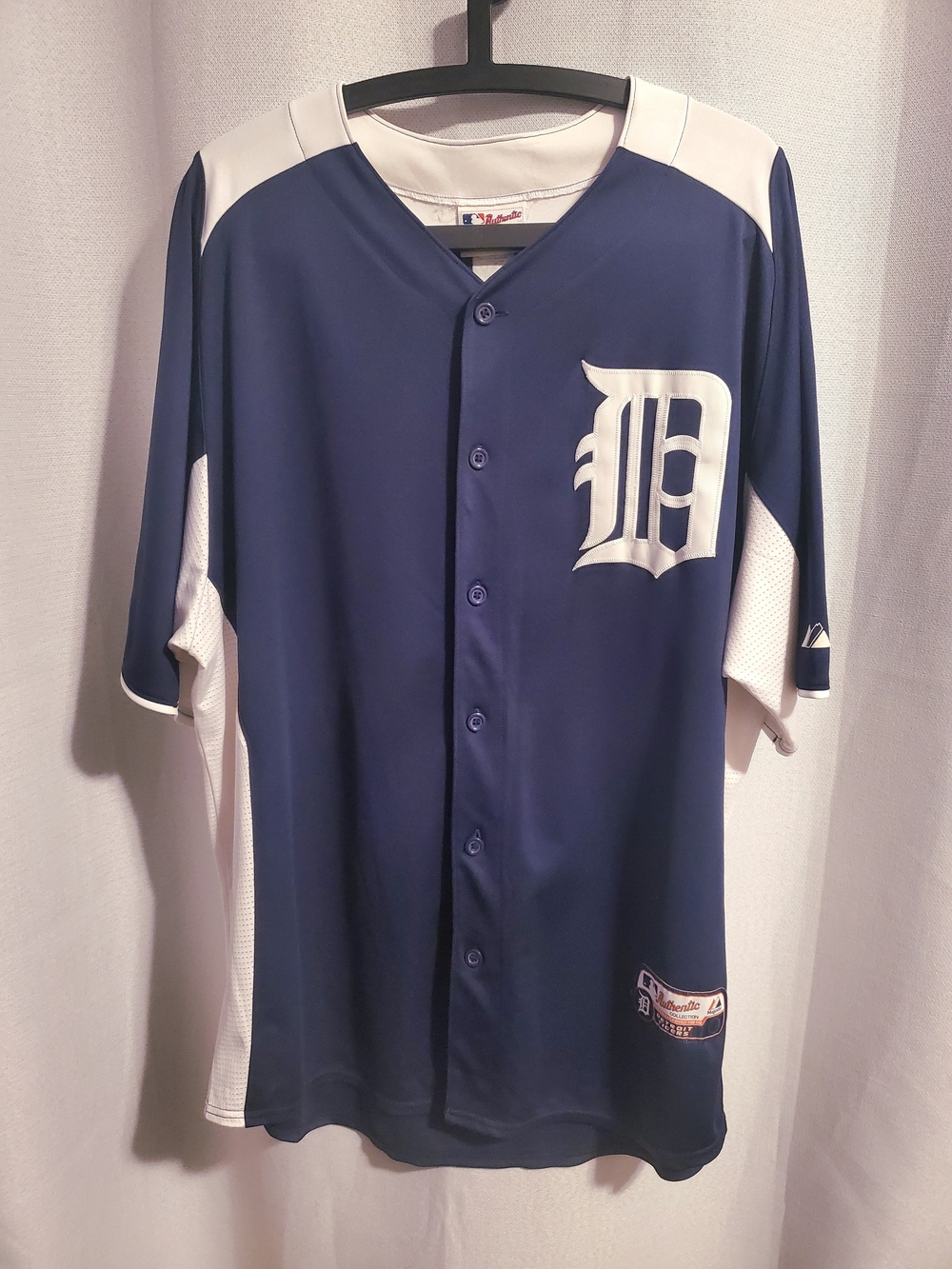 Majestic Detroit Tigers Navy Button-Up Baseball Jersey